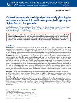 Operations research to add postpartum family planning to
