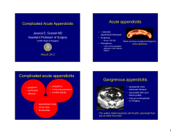 Acute appendicitis Complicated acute appendicitis Gangrenous appendicitis Complicated Acute Appendicitis