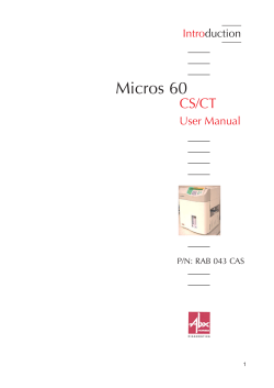 Micros 60  CS/CT Intro