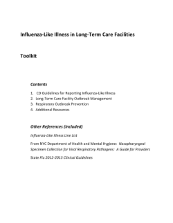 Influenza-Like Illness in Long-Term Care Facilities Toolkit Contents