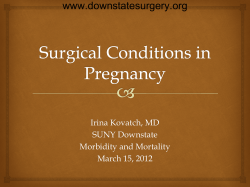 www.downstatesurgery.org Irina Kovatch, MD SUNY Downstate Morbidity and Mortality