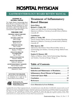 Treatment of Inflammatory Bowel Disease GASTROENTEROLOGY BOARD REVIEW MANUAL Series Editor: