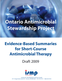Ontario Antimicrobial Stewardship Project Evidence-Based Summaries for Short-Course