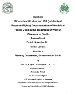 Biomedical Studies and IPR (Intellectual Property Rights) Documentation of Medicinal