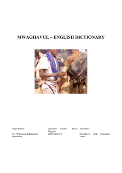 MWAGHAVUL – ENGLISH DICTIONARY