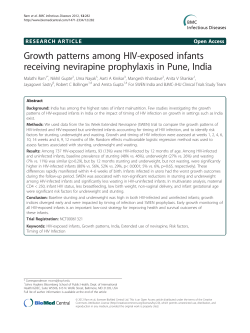 Growth patterns among HIV-exposed infants receiving nevirapine prophylaxis in Pune, India