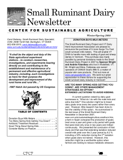 Small Ruminant Dairy Newsletter Winter/Spring 2008