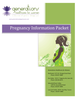 Pregnancy Information Packet  Generations Healthcare for Women