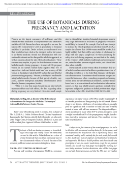 THE USE OF BOTANICALS DURING PREGNANCY AND LACTATION review article