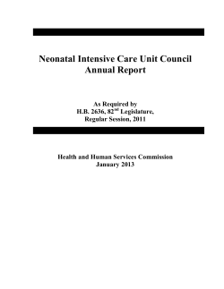 Neonatal Intensive Care Unit Council Annual Report