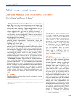 AAP-Commissioned Review Diabetes Mellitus and Periodontal Diseases