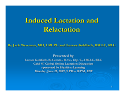 Induced Lactation and Relactation
