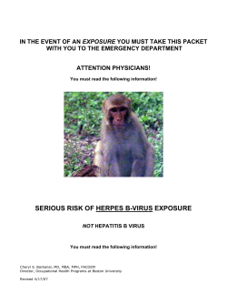 SERIOUS RISK OF HERPES B-VIRUS EXPOSURE  EXPOSURE