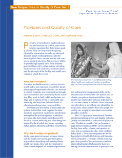 P Providers and Quality of Care