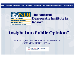 “Insight into Public Opinion” The National Democratic Institute in Kosovo