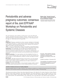 Periodontitis and adverse pregnancy outcomes: consensus report of the Joint EFP/AAP