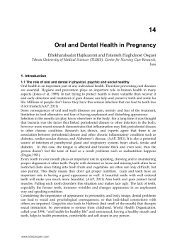 14 Oral and Dental Health in Pregnancy