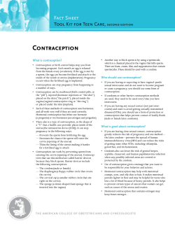 Contraception Fact Sheet Tool Kit for Teen Care, second edition