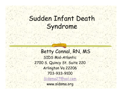 Sudden Infant Death Syndrome Betty Connal, RN, MS SIDS Mid-Atlantic