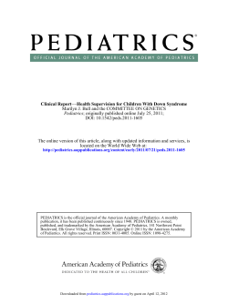 Marilyn J. Bull and the COMMITTEE ON GENETICS DOI: 10.1542/peds.2011-1605 Pediatrics