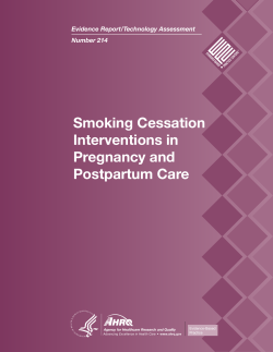 Smoking Cessation Interventions in Pregnancy and Postpartum Care