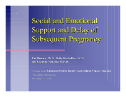 Social and Emotional Support and Delay of Subsequent Pregnancy