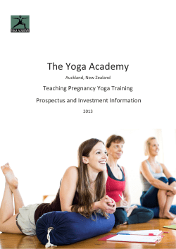 The Yoga Academy Teaching Pregnancy Yoga Training Prospectus and Investment Information