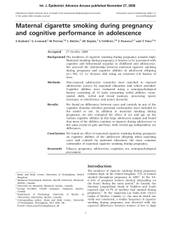 Maternal cigarette smoking during pregnancy and cognitive performance in adolescence