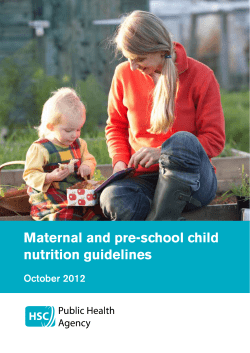 Maternal and pre-school child nutrition guidelines October 2012