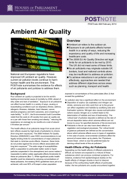 Ambient Air Quality POST NOTE Overview