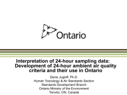 Interpretation of 24-hour sampling data: Development of 24-hour ambient air quality