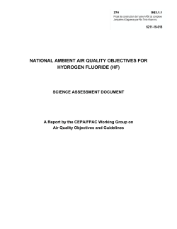 NATIONAL AMBIENT AIR QUALITY OBJECTIVES FOR HYDROGEN FLUORIDE (HF)