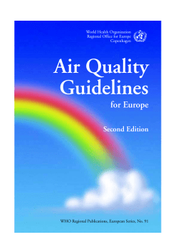 Air Quality Guidelines for Europe Second Edition