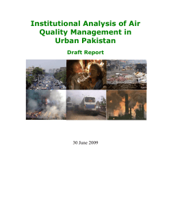 Institutional Analysis of Air Quality Management in Urban Pakistan Draft Report