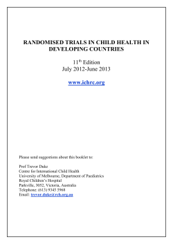 RANDOMISED TRIALS IN CHILD HEALTH IN DEVELOPING COUNTRIES  11