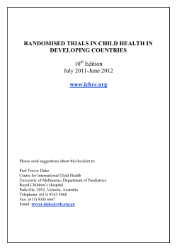 RANDOMISED TRIALS IN CHILD HEALTH IN DEVELOPING COUNTRIES  10