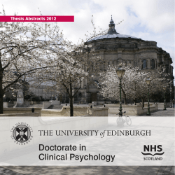 Doctorate in Clinical Psychology Thesis Abstracts 2012