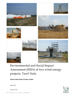 Environmental and Social Impact Assessment (ESIA) of two wind energy Tamil Nadu