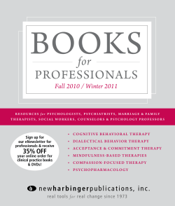 BOOKS PROFESSIONAlS for Fall 2010 / Winter 2011