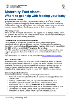 Maternity Fact sheet- Where to get help with feeding your baby