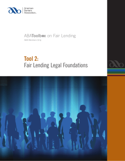 Tool 2: Fair Lending Legal Foundations ABA Toolb