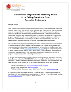 Services for Pregnant and Parenting Youth In or Exiting Substitute Care