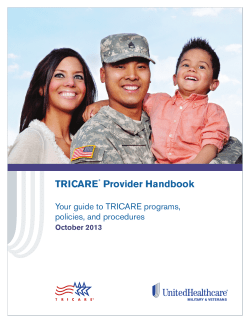 TRICARE Provider Handbook  Your guide to TRICARE programs,