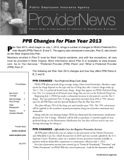 P PPB Changes for Plan Year 2013