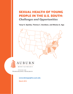 Sexual HealtH of Young PeoPle in tHe u.S. SoutH: Challenges and Opportunities