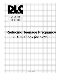 Reducing Teenage Pregnancy A Handbook for Action