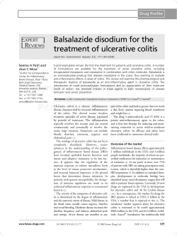 Balsalazide disodium for the treatment of ulcerative colitis Drug Profile