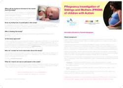 PRegnancy Investigation of Siblings and Mothers (PRISM) of children with Autism