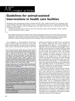 Guidelines for animal-assisted interventions in health care facilities