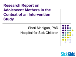 Research Report on Adolescent Mothers in the Context of an Intervention Study